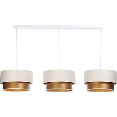 Suspension élégante satinée effet cuivre lumière raffinée - Crème satinée intérieur cuivre (1/5)