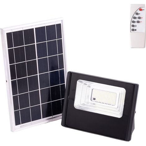 Proyector LED Solar 30W 4000K Panel: 6V/6W Batería: 3,2V/3000MaH Control Remoto  [HO-SOLARFL-30W-01-W]