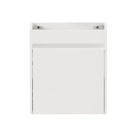 Meuble Lave Mains WC Meuble lavabo déjà monté Blanc Brillante 46cm, avec Miroir