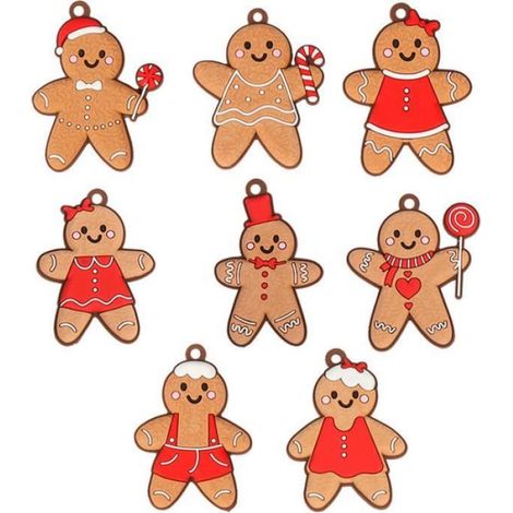 Figurine Suspendue - Bonhomme En Pain D Epice - PVC Haute Qualité - Décoration Sapin Noël - Lot De 1 (1/4)