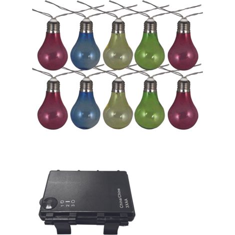 Guirlande 10 lampes color es   piles LUXFORM (1/4)