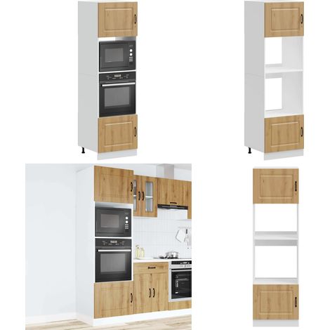 Armadi Forno 2 pz Kalmar Rovere Artigianale in Legno Multistrato - Armadi da cucina - Armadi in legno