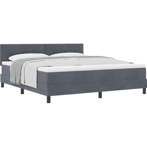 Maison Exclusive - Boxspringbett mit Kopfteil Dunkelgrau 180 x 20 (1/5)