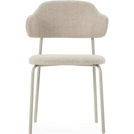 KAYLA - Lot de 4 chaises pieds en métal - Beige (1/5)
