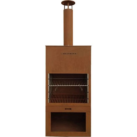 Westmann acier Barbecue Foyer Grille 70x41x229 cm