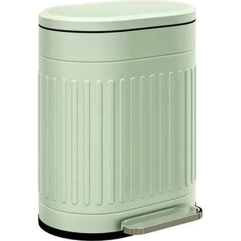 Poubelle de cuisine métallique 20L vert clair, munie d'un couvercle à fermeture douce silencieuse pour une utilisation pratique et hygiénique (1/5)