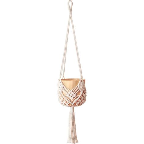 Jardinière Suspendue, suspensions pour Plantes en macramé d'intérieur pour Pots de 3 à 8 Pouces, décoration intérieure (Blanc) (1/4)