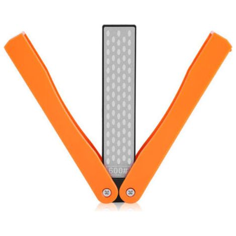 Pierre à aiguiser pliable double face 400/600 pour le camping en extérieur (jaune) (1/5)