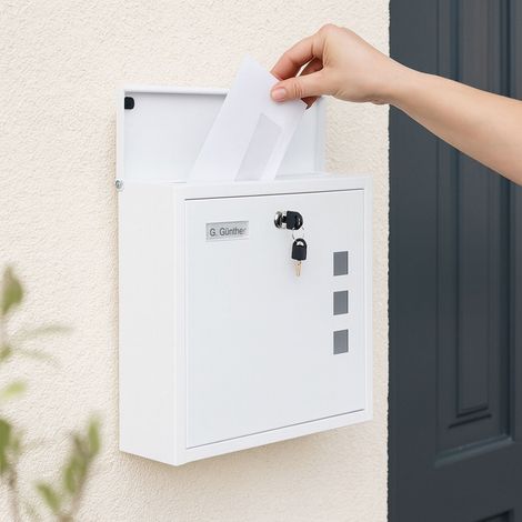 Briefkasten mit sichtfenster - wandmontage eisen c4 schlitz