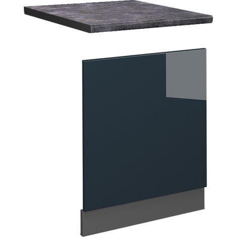 Pannello frontale Fame-Line, Blu scuro lucido, 60 cm , PL Antracite, Vicco