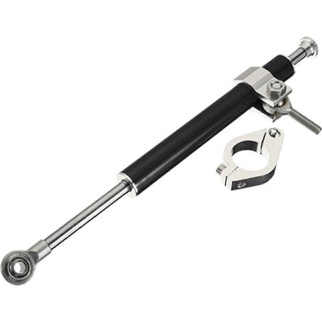 Amortisseur de direction universel pour moto 330 mm - Stabilisateur de direction et de sécurité - Noir (1/5)
