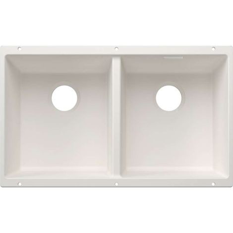 BLANCO Einbaubecken SUBLINE 350/350-U Silgranit, InFino, ohne Ab- und Überlaufgarnitur, weiß (1/2)