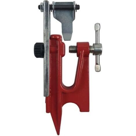Dispositif d'affûtage pour tronçonneuse, support de fixation pour guide-chaîne, version améliorée, réglable, rouge. (1/3)