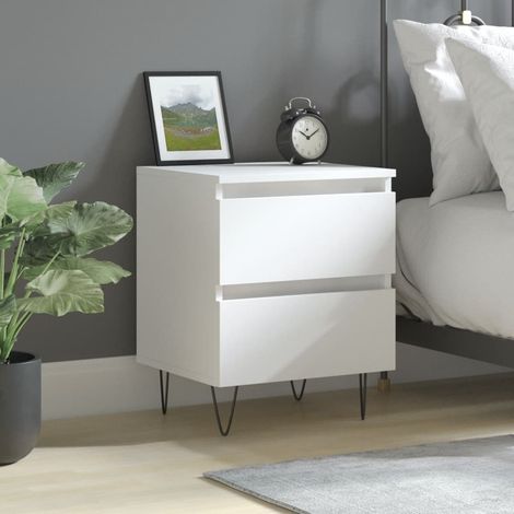 Bedside Cabinet White 40x35x50 cm Engineered Wood vidaXL (1/5)