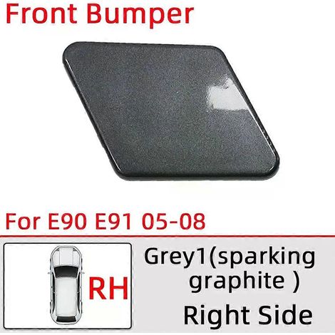 Cache de gicleur de lave-phares pour BMW 320 325 328 330 335 E90 E91 LCI 2005-2008 2009-2012 - Couleur : Gris 1 RH (1/4)