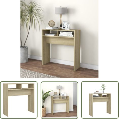 The Living Store Konsolentisch Sonoma-Eiche 78x30x80 cm Holzwerkstoff - Konsolentisch - Flurtisch - Beistelltisch - Wohnraumgestaltung - Einrichtungstipps (1/5)