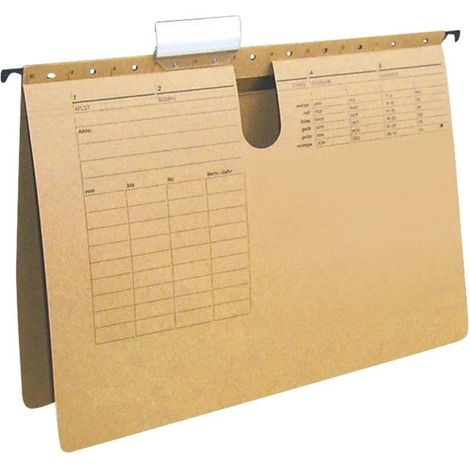 Carpeta colgante tama帽o A4, cart贸n marr贸n claro.
