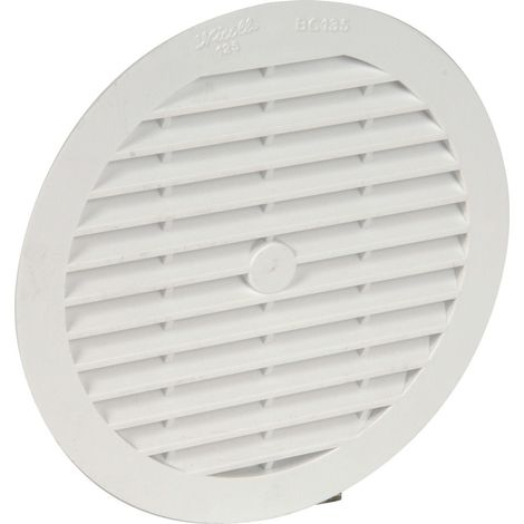 Nicoll – Grille d'aération ronde PVC blanc 125mm – Moustiquaire anti-insectes – Installation à visser – Ventilation espaces confinés (1/2)