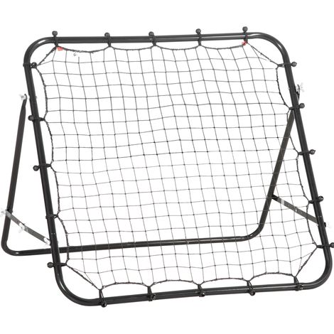 Rebondisseur de football en métal noir avec filet PE 96 x 80 x 96 cm pour entraînement (1/5)