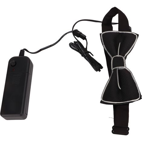 Nœud papillon LED en polyester, plastique et fil de cuivre, ajustable et lumineux, idéal pour les fêtes, festivals et clubs (vert). (1/5)