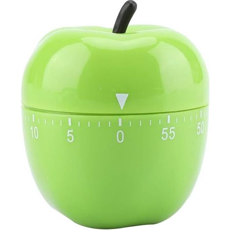 Minuteur de cuisine, Minuteur de cuisine en forme de pomme, Minuteur de cuisine manuel original, Minuteur mécanique en forme de pomme pour la cuisine, décoration de bureau et de maison