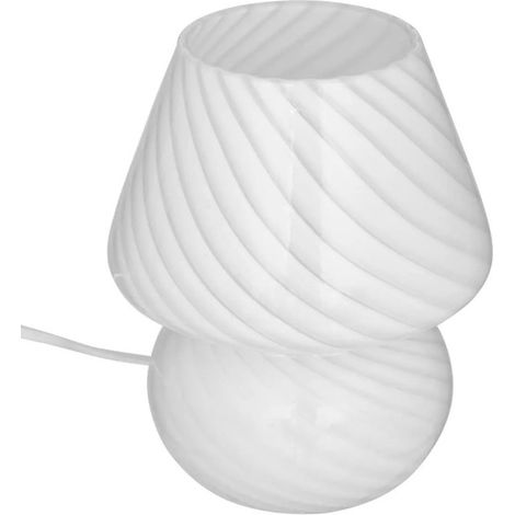 Lampe à Poser en Verre "Cara" 18cm Blanc (1/5)