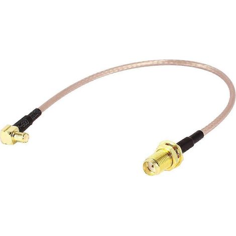Adaptateur coudé SMA femelle vers MCX mâle de 15 cm pour câble coaxial RF RG316 (1/2)