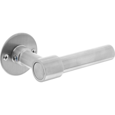 Poignée de porte modèle L/L Krucko avec rosace plate 2mm en acier inoxydable - 0035.167002