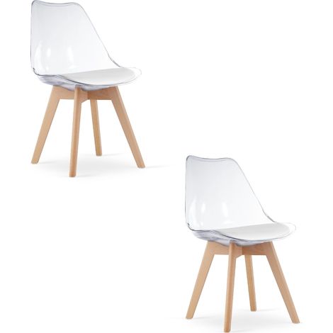 Sedia Mark - gambe trasparenti/naturali x 2 (1/5)