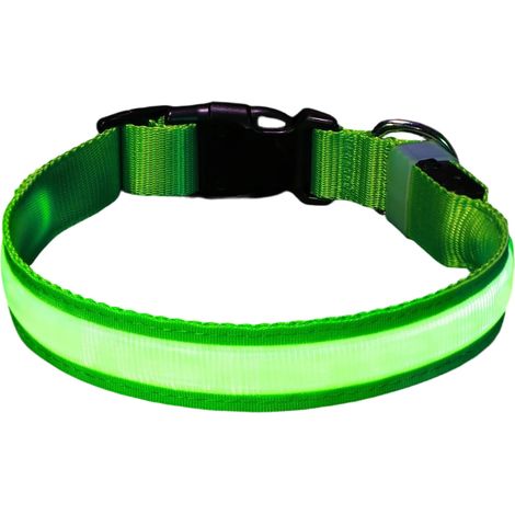 Collier Led - Rechargeable - Maille Souple Ajustable - Pour Chiens Petite Moyenne Grande Taille - 1 Pièce