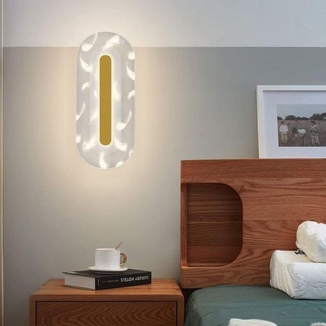 Applique Murale Intérieure LED, 20W Lampe Murale en Acrylique lumière chaude 3000K, Modern Design Decor Luminaire Mural pour Salon, Chambre, Couloir, Salle de Bain (or) (1/5)