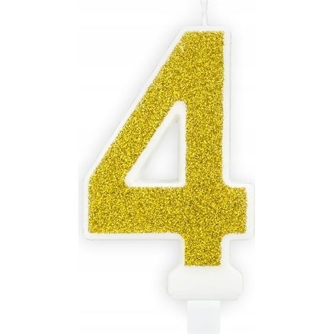 Candela numero 4 oro, 1 pz. (1/3)