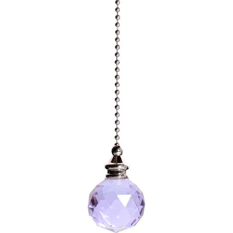 Boule En Cristal - Chaîne De Tir Pour Ventilateur Plafond Et Lustre - Connecteur Inclus - Diamètre 15 mm - Blanc - 1 Pièce (1/4)
