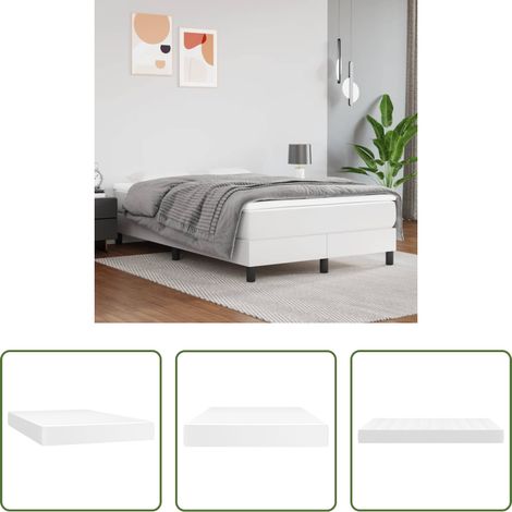 vidaXL Mousse confortable - Matelas de lit à ressorts ensachés fermeté moyenne Blanc 120x200x20 cm (1/5)