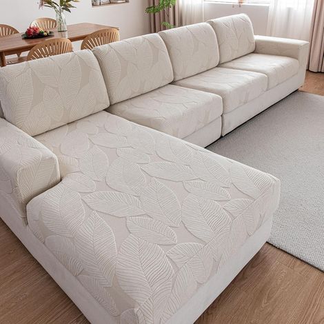 Housse de canapé – Housse de canapé élastique Universelle, antidérapante, Lavable et Facile d'entretien, idéale pour la Protection de canapé (Ivoire, 1 Housse d'accoudoir) (1/5)
