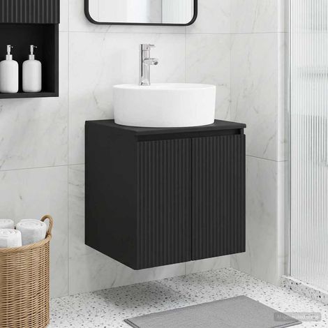 vidaXL Mobile Lavabo da Parete Nero 49,5 x 44,5 x 65 cm