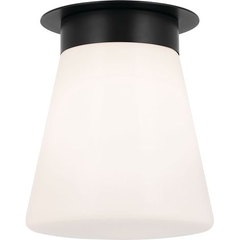 Elstead Kichler Albers Plafonnier semi-encastré contemporain noir 1x E27
