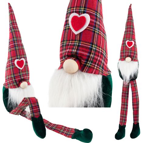 TG63095 Gnomo navideño bajo el árbol de Navidad, enano, gnomo, Papá Noel, grande, 67 cm, decoración, regalo