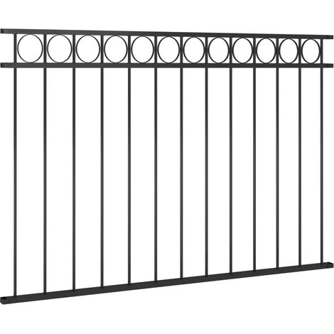 Grillage rouleau,Panneau de clôture en acier 1,7 x 1 m noir (1/4)