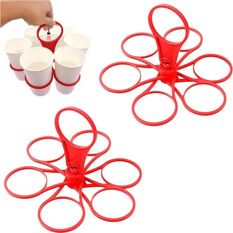 Juego de 2 portavasos plegables con asa – para el hogar, vacaciones, fiestas – ligeros y portátiles (1/5)