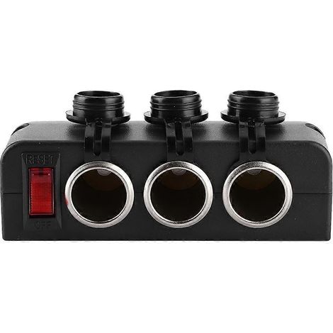 1224V Zigarettenanzünder-Adapter mit 3 Anschlüssen, 16A, wasserdicht, Überlastschutz mit Abschaltschalter