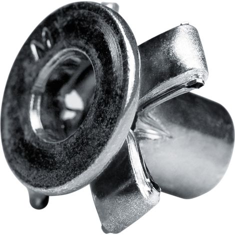 GOEBEL - 250 x Ecrous à sertir éclatés M 8 - Acier  [ AISI 1008 ] Zingué - Tête plate  - Extrémité de l'arbre  ouverte - GO-SPLIT - 7540800300 (1/5)