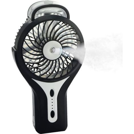YMYNY Tragbarer Mini-USB-Nebelventilator mit persönlichem Kühlnebel – wiederaufladbarer Akku – tragbarer Kühlventilator für Zuhause, Büro und unterwegs – Schwarz (1/4)