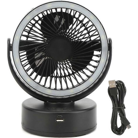 3-in-1 USB-wiederaufladbarer Campingventilator mit Lampe, Powerbank, tragbarer LED-Taschenlampe und multifunktionalem Akku für den Outdoor-Einsatz (1/5)
