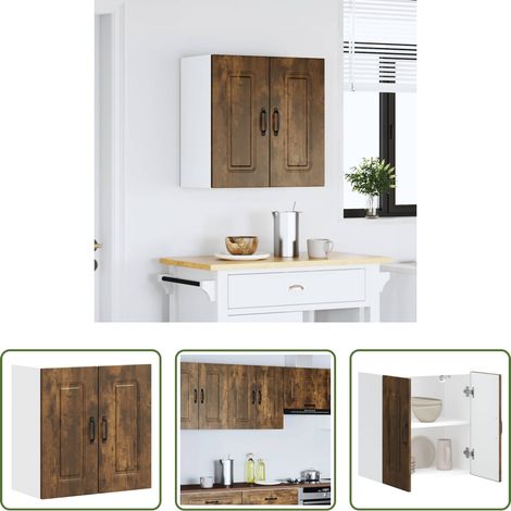 Wandhalterung -  Küchen-Hängeschrank Kalmar Räuchereiche Holzwerkstoff (1/5)