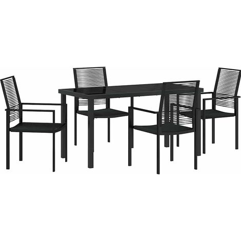 Ensemble de salle à manger pour jardin 5 pcs,Salon de jardin Noir Rattan PVC CFW60573 (1/5)