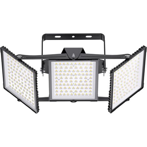 Projecteur LED extérieur 750W 2025 Plus Nouvelle Version Mis à Jour, 75000 LM, Blanc Lumière du Jour 6000K, Étanche IP66,3 Têtes Réglables, Éclairage de Sécurité Extérieur pour Cours