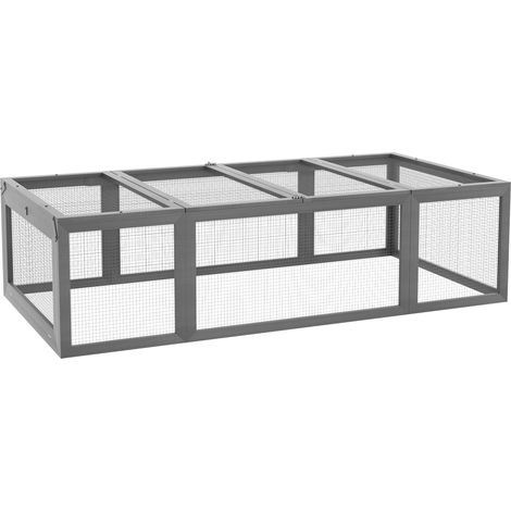 Recinto para conejos de madera de abeto gris 180 x 90 x 48 cm MODENUIT (1/5)