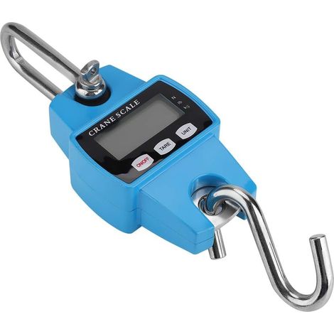 Échelle de grue - Mini échelle numérique portable LCD électronique Échelle de jeu Échelle de grue avec échelle 300 kg avec crochet pour valise de voyage pêche chasse en plein air ferme (bleu ciel) (1/5)