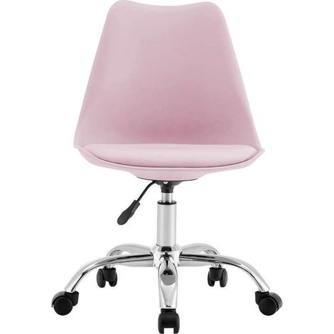 Silla giratoria ENJOY de 60x60x79-89 cm, carcasa plástica, asiento tapizado en símil piel, kit cromado (1/4)
